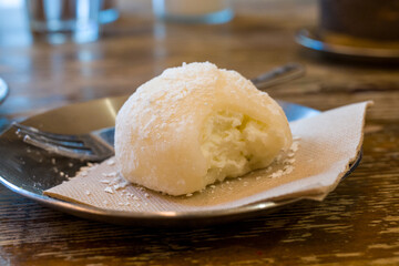 Delicious cocoa mochi ice cream ball