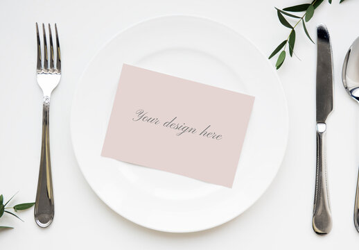 Elegant Table Setting Invitation Template Mockup PSD