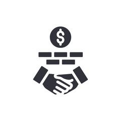 Investment Protection With Handshake Icon And Dollar Symbol