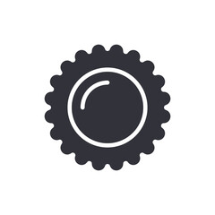 Simple Gear Wheel Graphic With Round Inner Shape