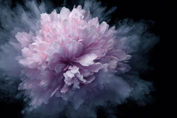 Obraz premium Pastel flower burst, soft petal cloud, dreamy bloom, delicate vapor