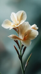 Cream flower soft petals gentle bloom pastel background tranquil mood with grace