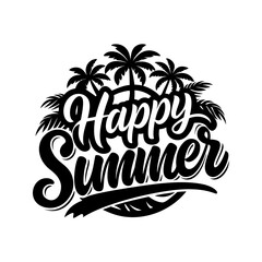 Fototapeta premium Happy Summer. Tropical Palm Trees Design