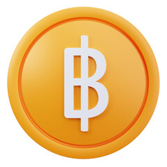 3D Thai Baht Currency Coin Symbol