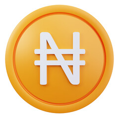 3D Nigerian Naira Currency Coin Symbol