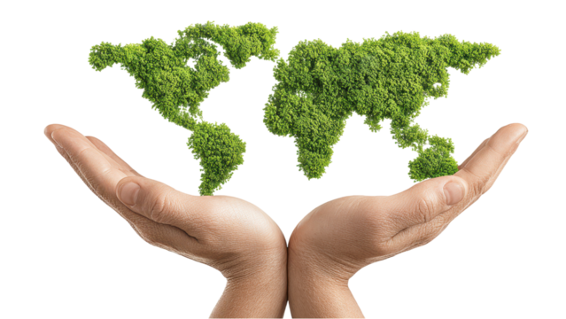 Eco-Friendly World: Green Earth in Hands - Environmental Conservation