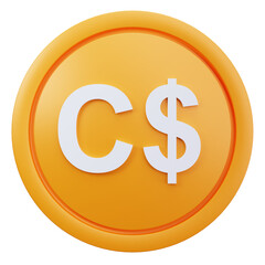 Fototapeta premium 3D Canadian Dollar Currency Coin Symbol