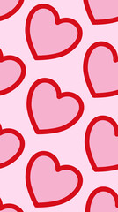 seamless background with hearts, in vertical