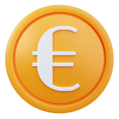 Obraz premium 3D Euro Currency Coin Financial Symbol
