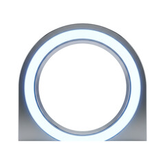 Futuristic portal with glowing circular light