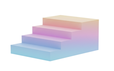 Pastel gradient steps podium for display