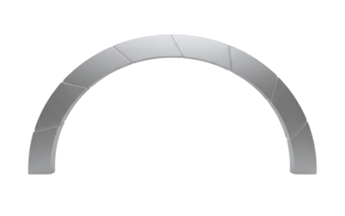 Modern silver metallic arch isolated