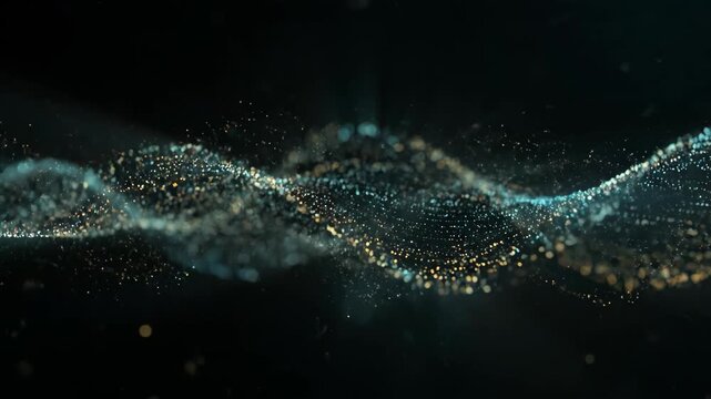 Particle data wave grid &mdash; futuristic technology network motion