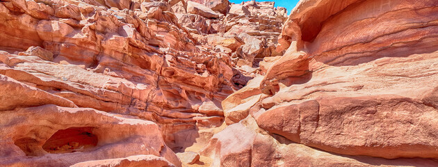 Scenic canyon landscape in the desert of South Sinai, Egypt
