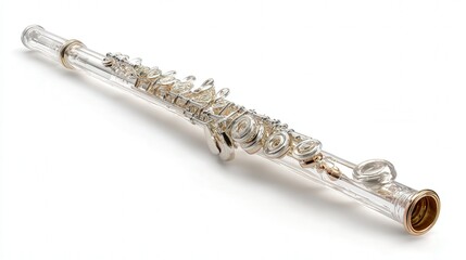 Glass flute isolated on white background