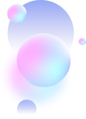 pastel abstract layer gradient ball and blurred ball transparent background
