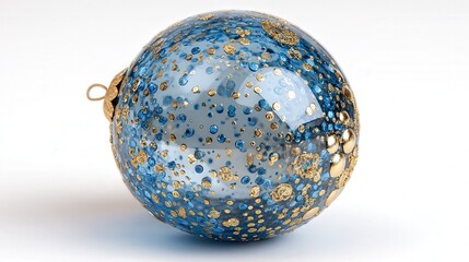 Glass sphere ornament isolated on white background