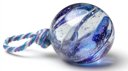 Glass sphere ornament isolated on white background