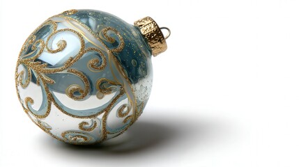 Glass sphere ornament isolated on white background