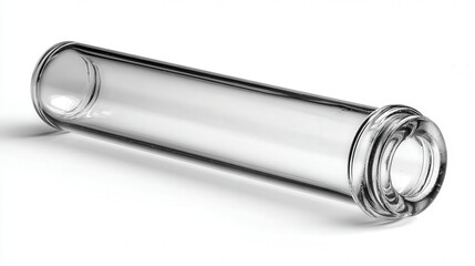 Glass test tube isolated on white background