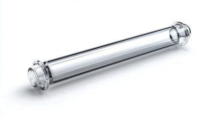 Glass test tube isolated on white background