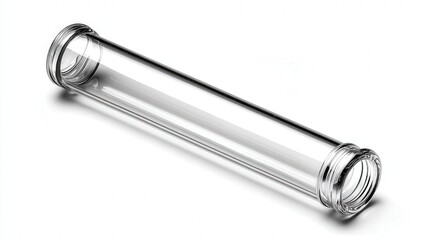 Glass test tube isolated on white background