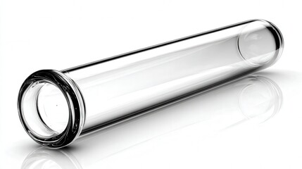 Glass test tube isolated on white background