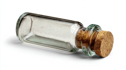 Glass tube stopper isolated on white background