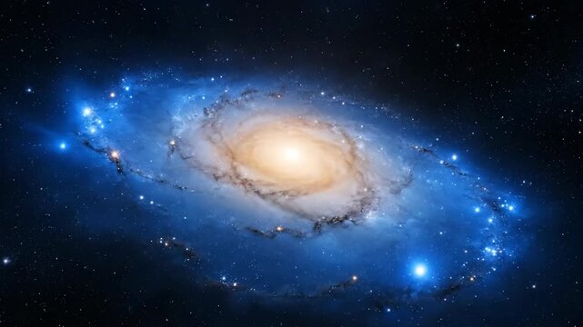 Stunning Spiral Galaxy M81 in Deep Space with Bright Core and Star-Forming Regions.