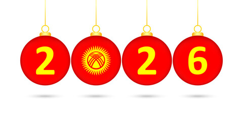 Kyrgyzstan Flag Christmas Balls 2026 Decoration.