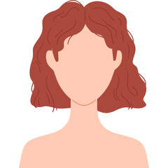 Pixel Art Illustration Of A Woman With Wavy Red Hair And Fair Skin Against A Transparent Background