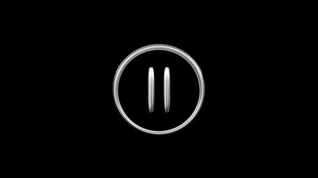 Simple pause symbol design on black background for digital media