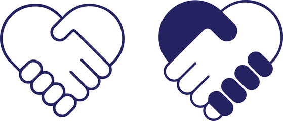 Obraz premium Handshake icon, two hands shaking,partnership symbol agreement Vector illustration, 
