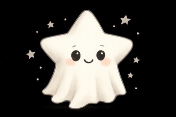 Cute ghost star illustration.