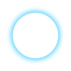 Cyan circular glowing frame isolated on transparent background
