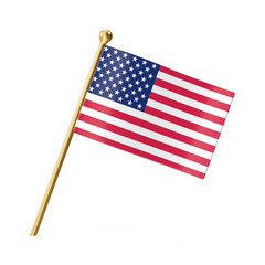American Flag on Golden Pole