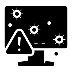 caution warning computer virus glyph icon