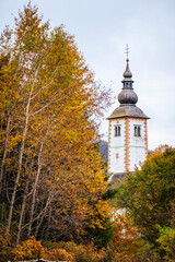 Lake Bohinj bathed in autumn magic. The kingdom of the golden-horned ibex.
