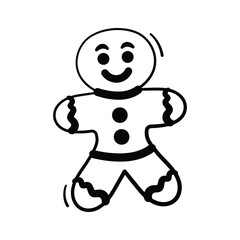 A trendy design of gingerbread man, ready for premium use