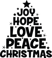 Joy Hope Love Peace Christmas SVG