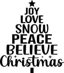 Joy Love Snow Peace Believe Christmas SVG