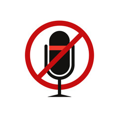 No microphone symbol prohibition sign