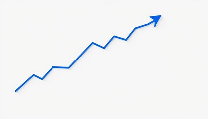 Ascending blue line chart on white background,  opportunity,  investment