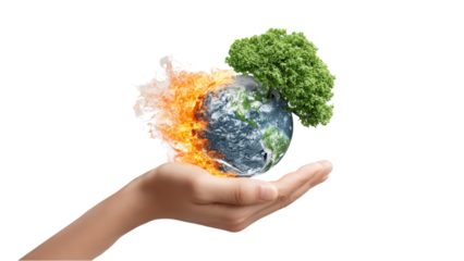 Climate Change - Earth in Hand - Environmental Concept