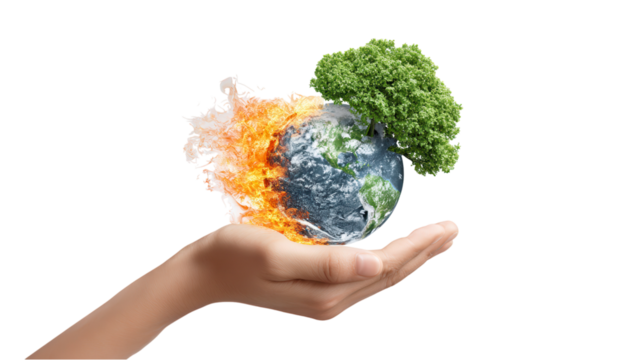 Climate Change - Earth in Hand - Environmental Concept