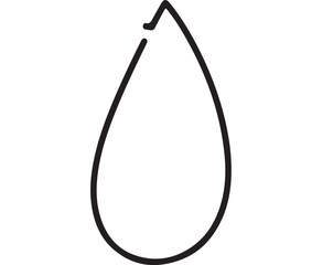Simple hand-drawn outline of a single teardrop shape, conveying emotion or purity