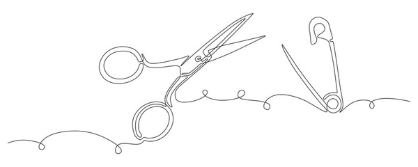 continuous line of scissors a...
