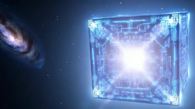  Glowing Blue Cube in Space with Galaxy Background
 Glowing Blue Cube in Space wi Glowing Blue Cube in Space with Galaxy Backgro Glowing Blue Cube in Space with Galaxy Background
th Galaxy Background
