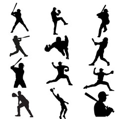 Baseball Motion Silhouettes: Dynamic Poses of the Game.