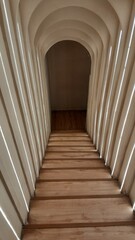 Fototapeta premium Funny Tunnel on Staircase Captured from Top Angle